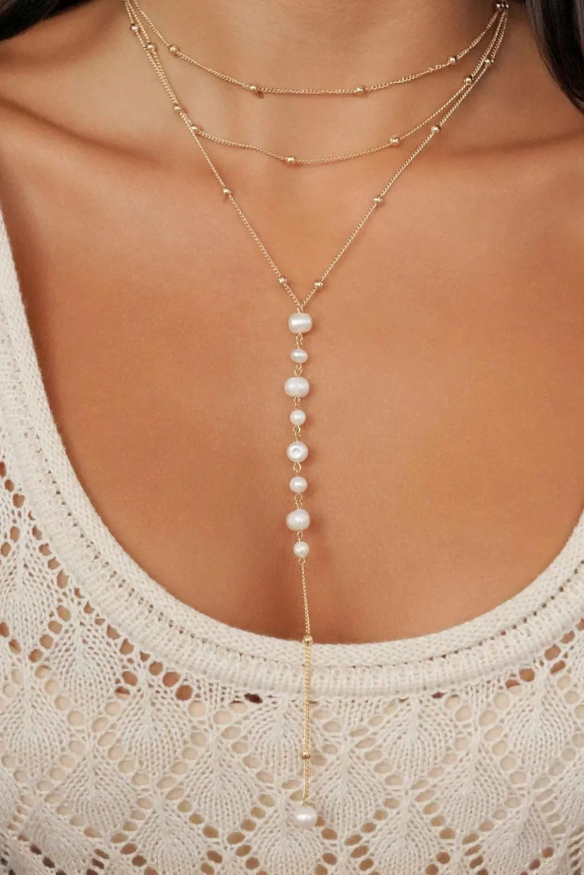 Ettika Coastal Pearl Lariat Necklace sold by Boho Pink product image thumbnail 4