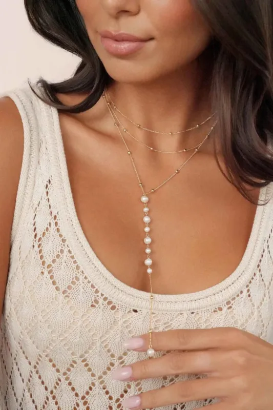 Ettika Coastal Pearl Lariat Necklace made by ettika