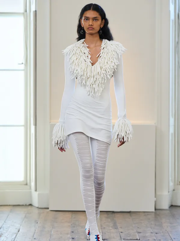 Jersey Fringe Dress sold by FEBEN