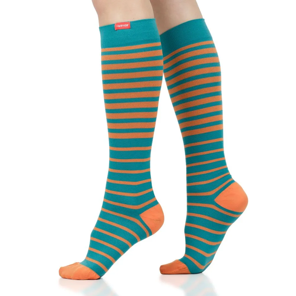 Falling Stripe (Nylon Compression Socks) sold by VIM & VIGR