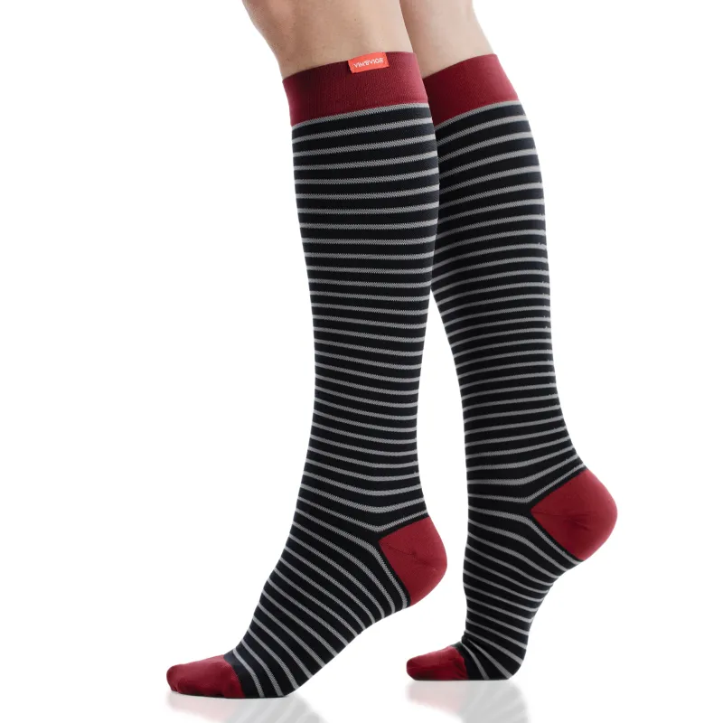 30-40 mmHg: Little Stripe (Nylon Compression Socks) sold by VIM & VIGR