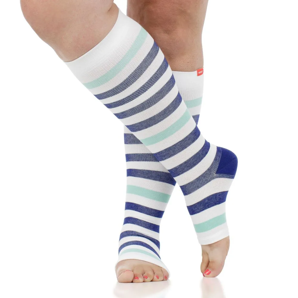 20-30 mmHg: Thick Stripe (Open Toe Sock - Cotton) sold by VIM & VIGR product image thumbnail 3
