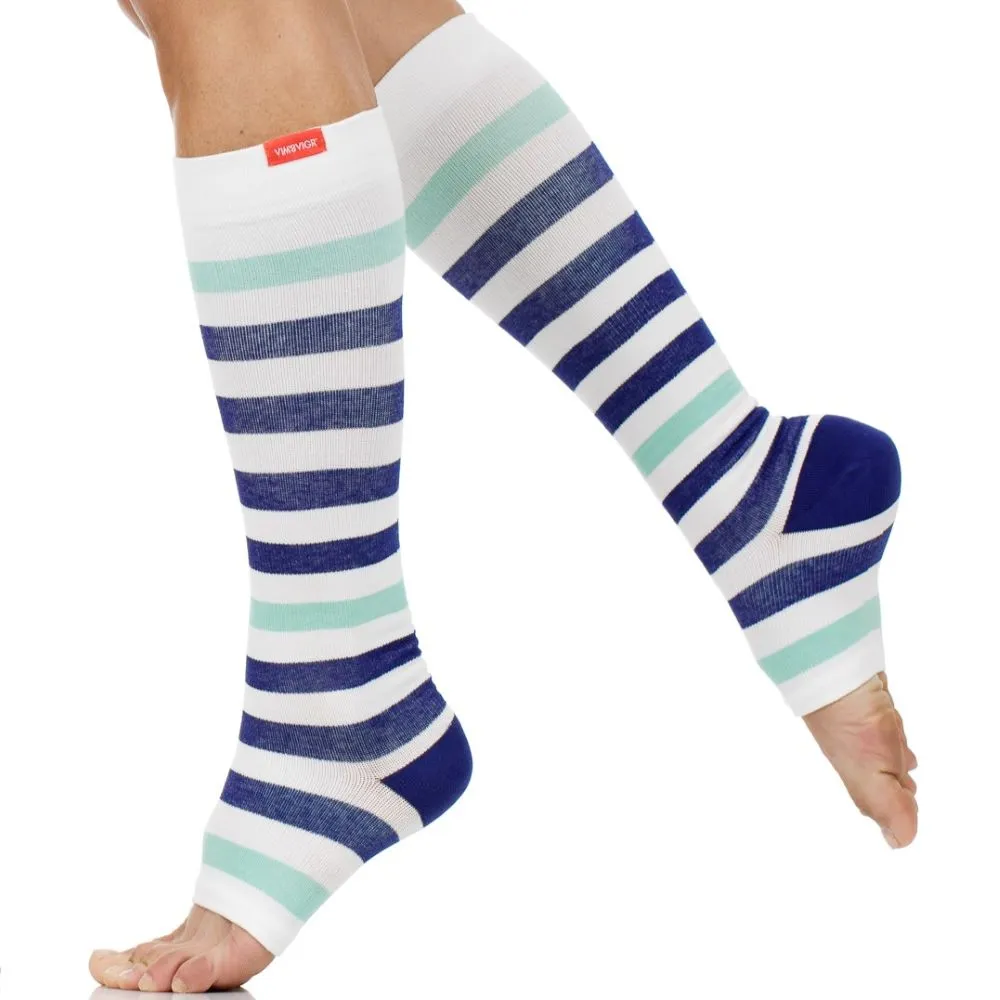 20-30 mmHg: Thick Stripe (Open Toe Sock - Cotton) sold by VIM & VIGR product image thumbnail 4