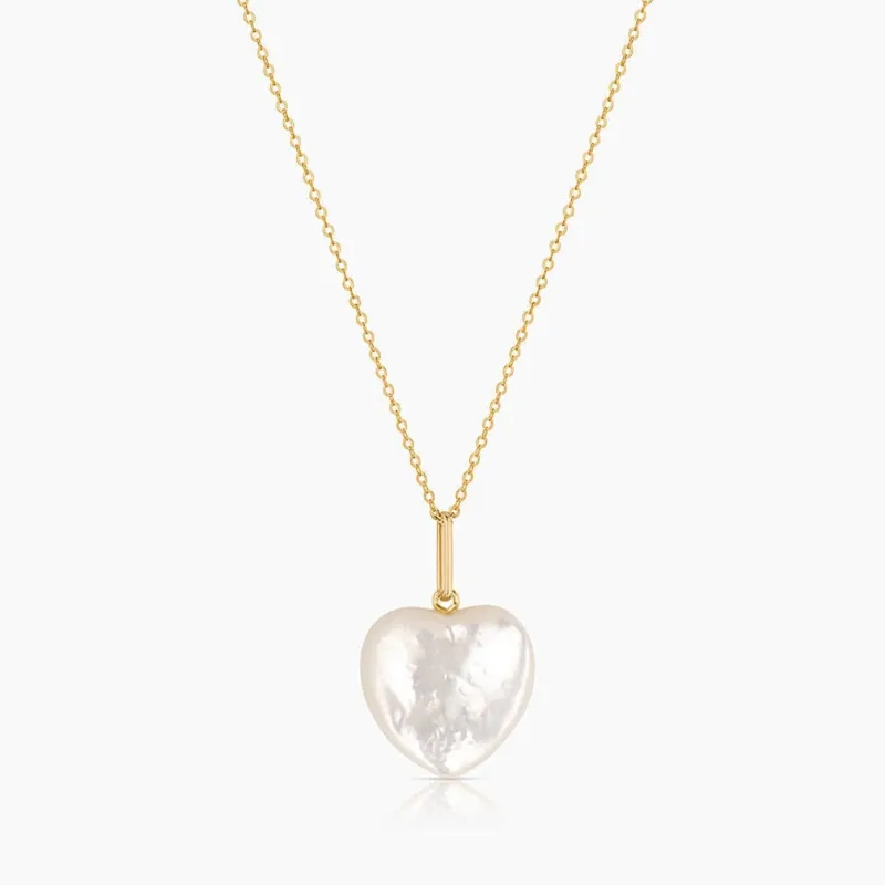 Gemma Mother of Pearl Heart Necklace made by Thatch
