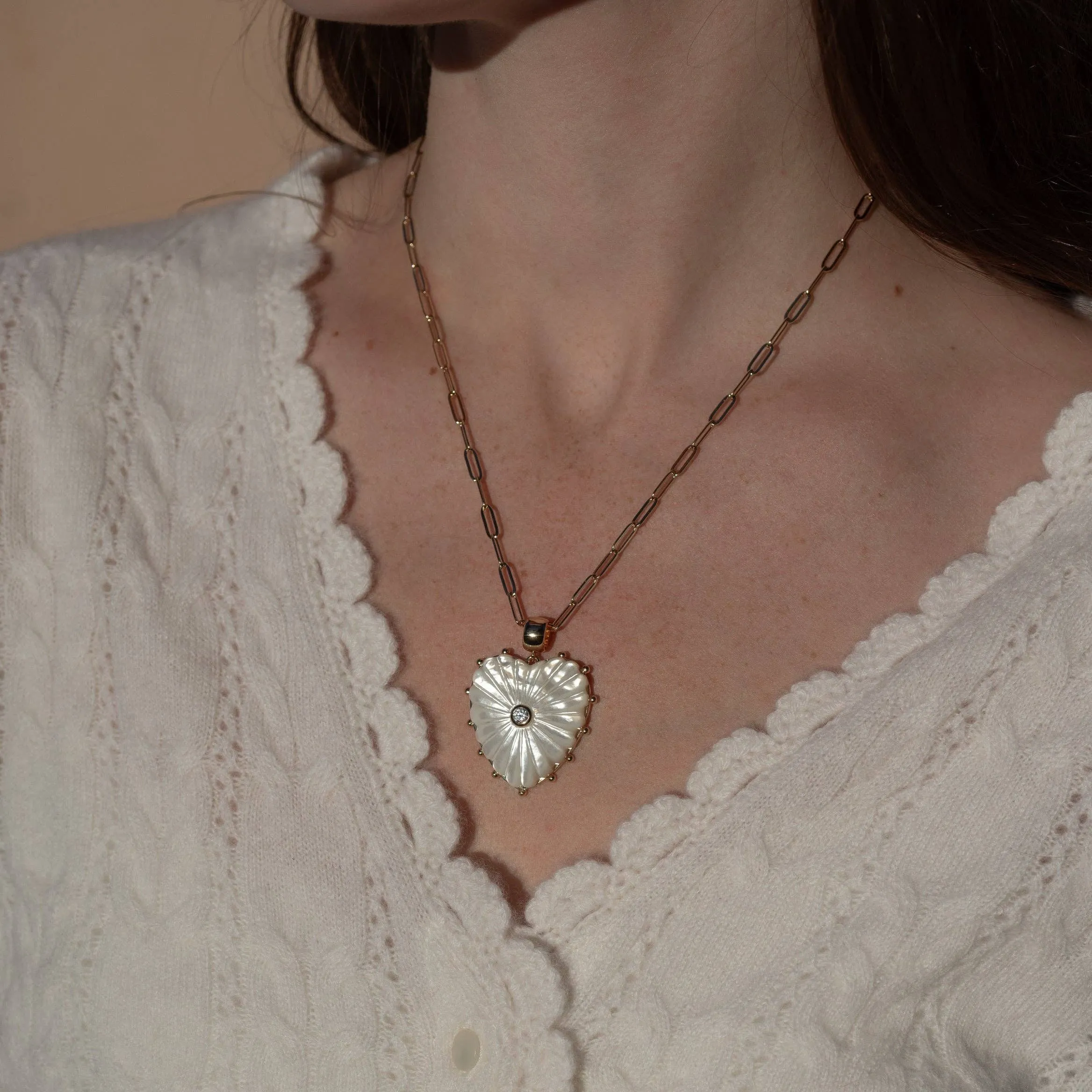 Malene Mother Of Pearl Paperclip Necklace sold by Maelu product image thumbnail 2