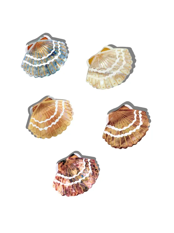 Hand-painted Mini Seashell Claw Hair Clip | Eco-Friendly made by Maelu
