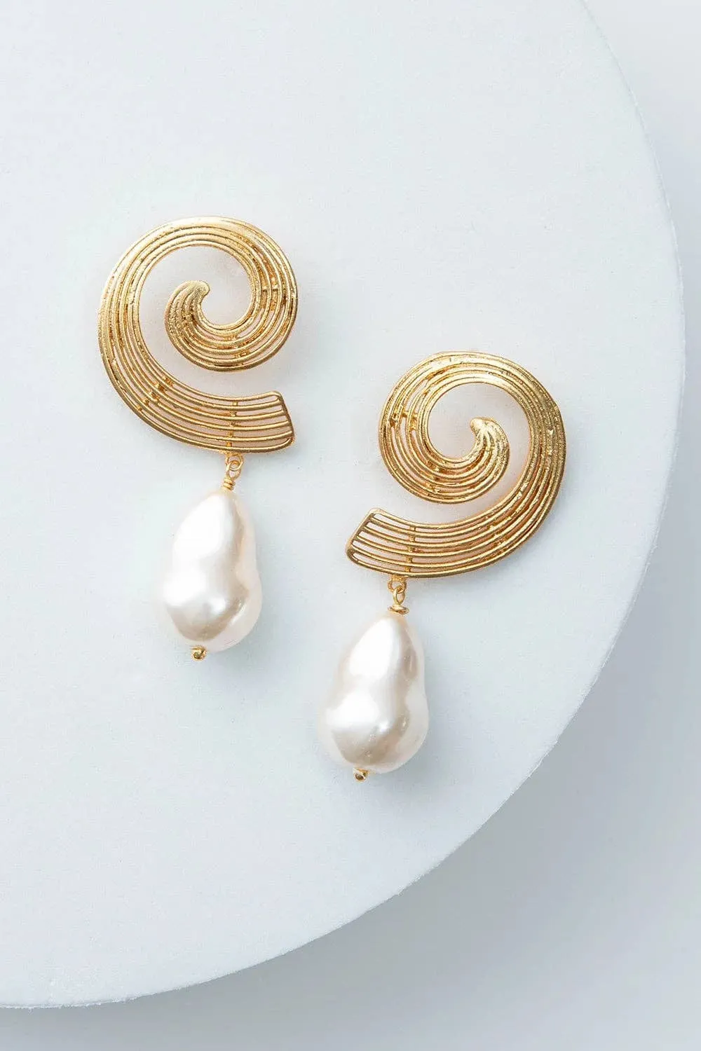 Pearl Swirl Earrings sold by Maelu