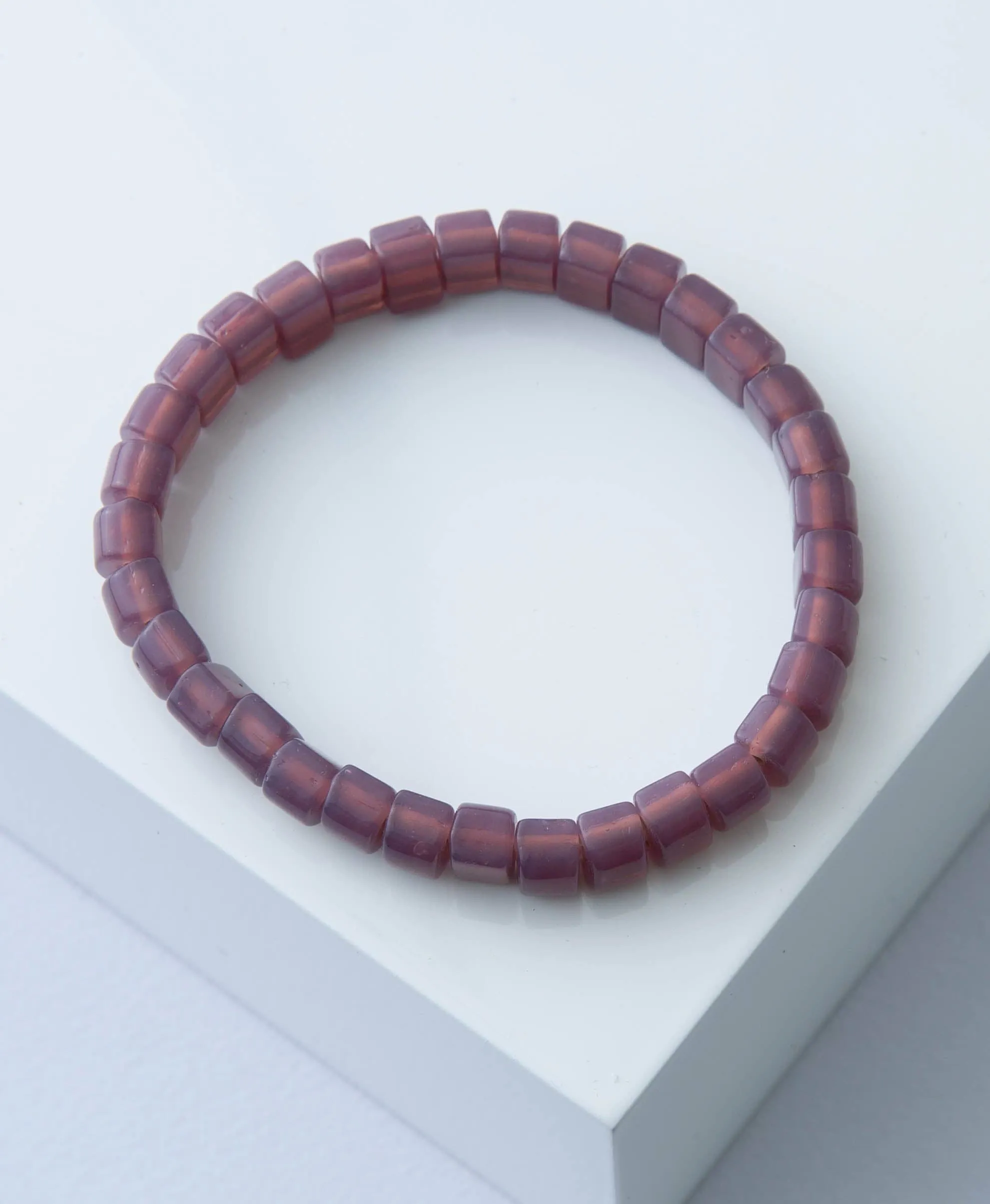 Opaque Glass Bracelet, Plum sold by Maelu