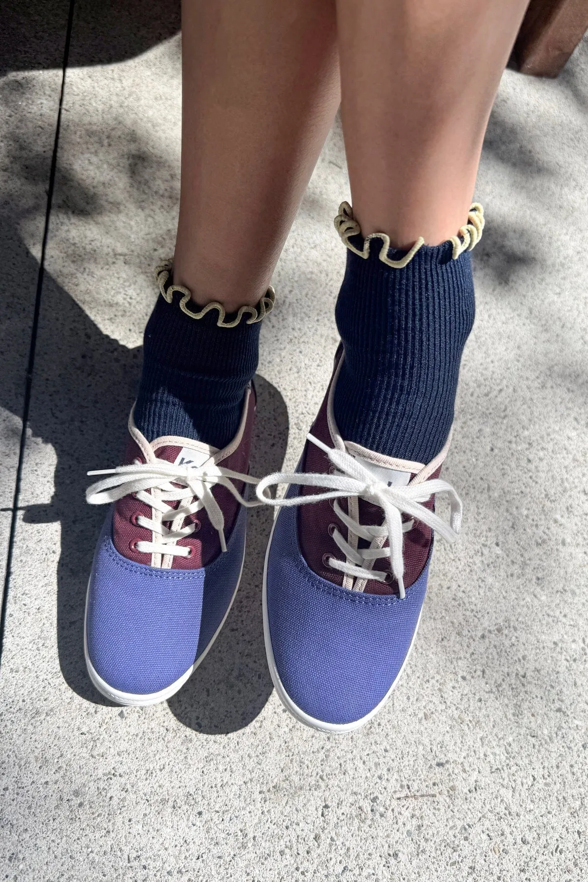 THE PETITE RUFFLED MODAL SOCKS - navy sold by Maelu product image thumbnail 2