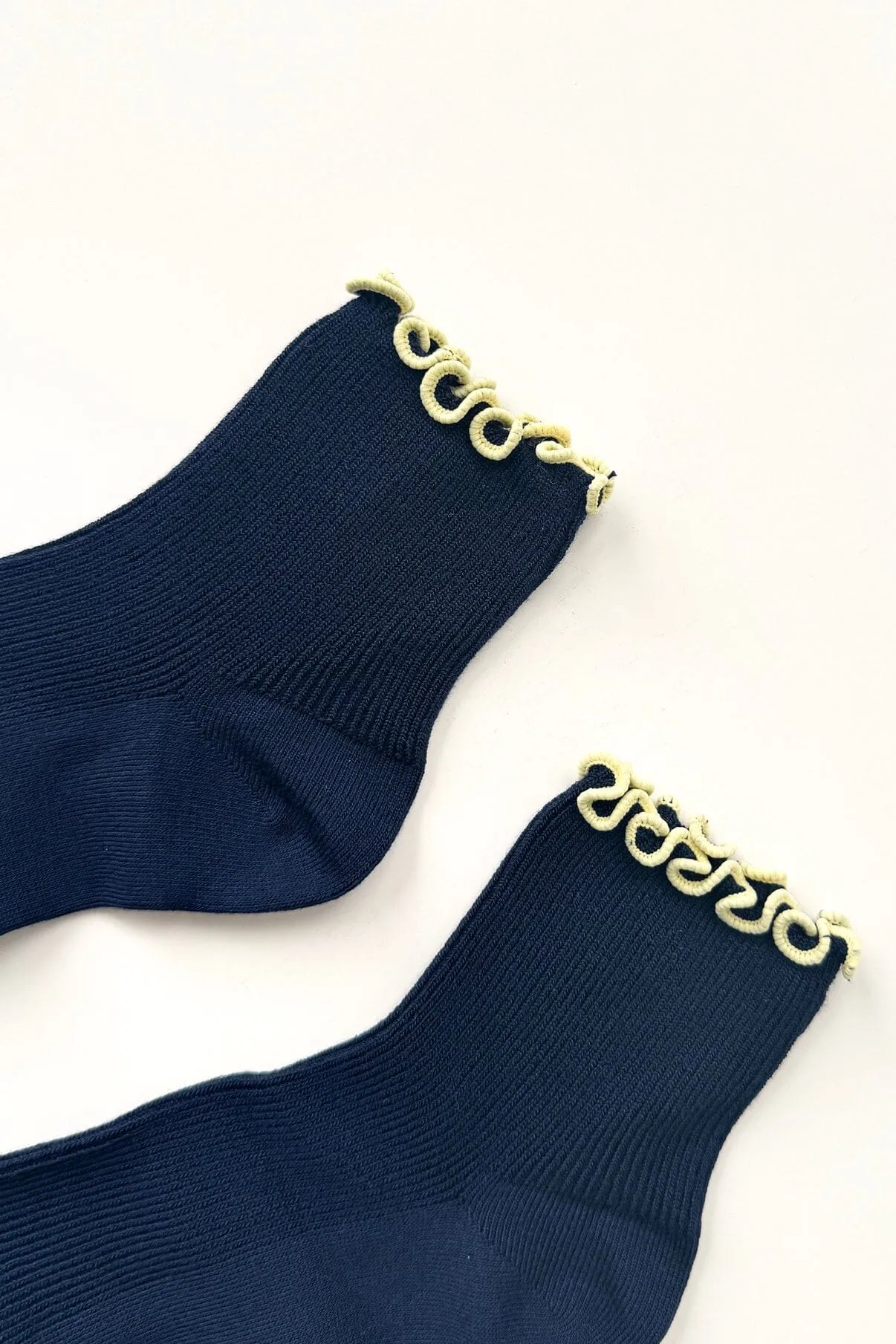 THE PETITE RUFFLED MODAL SOCKS - navy sold by Maelu product image thumbnail 3