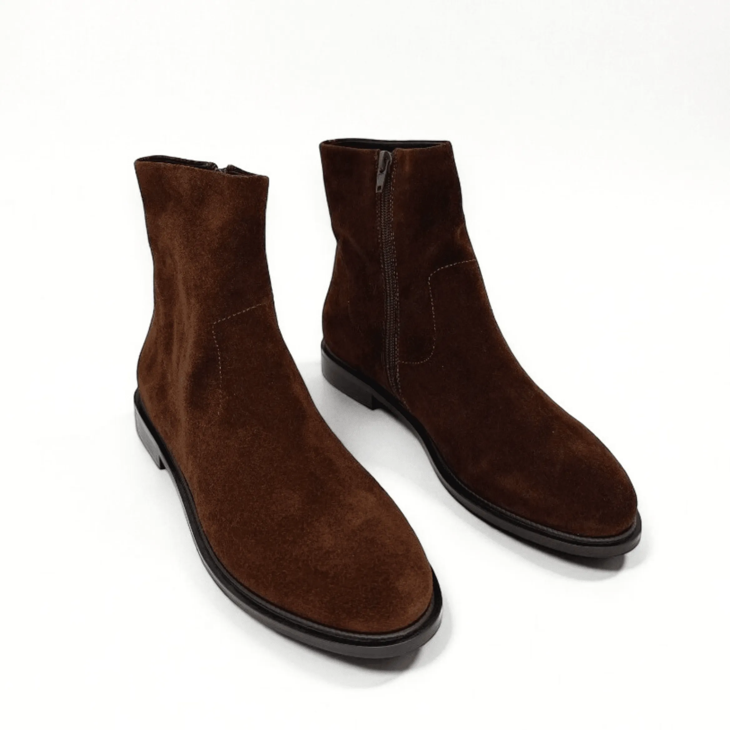 Flacco Flat Zip Up Brown Suede Holiday Bootie sold by Maelu product image thumbnail 2