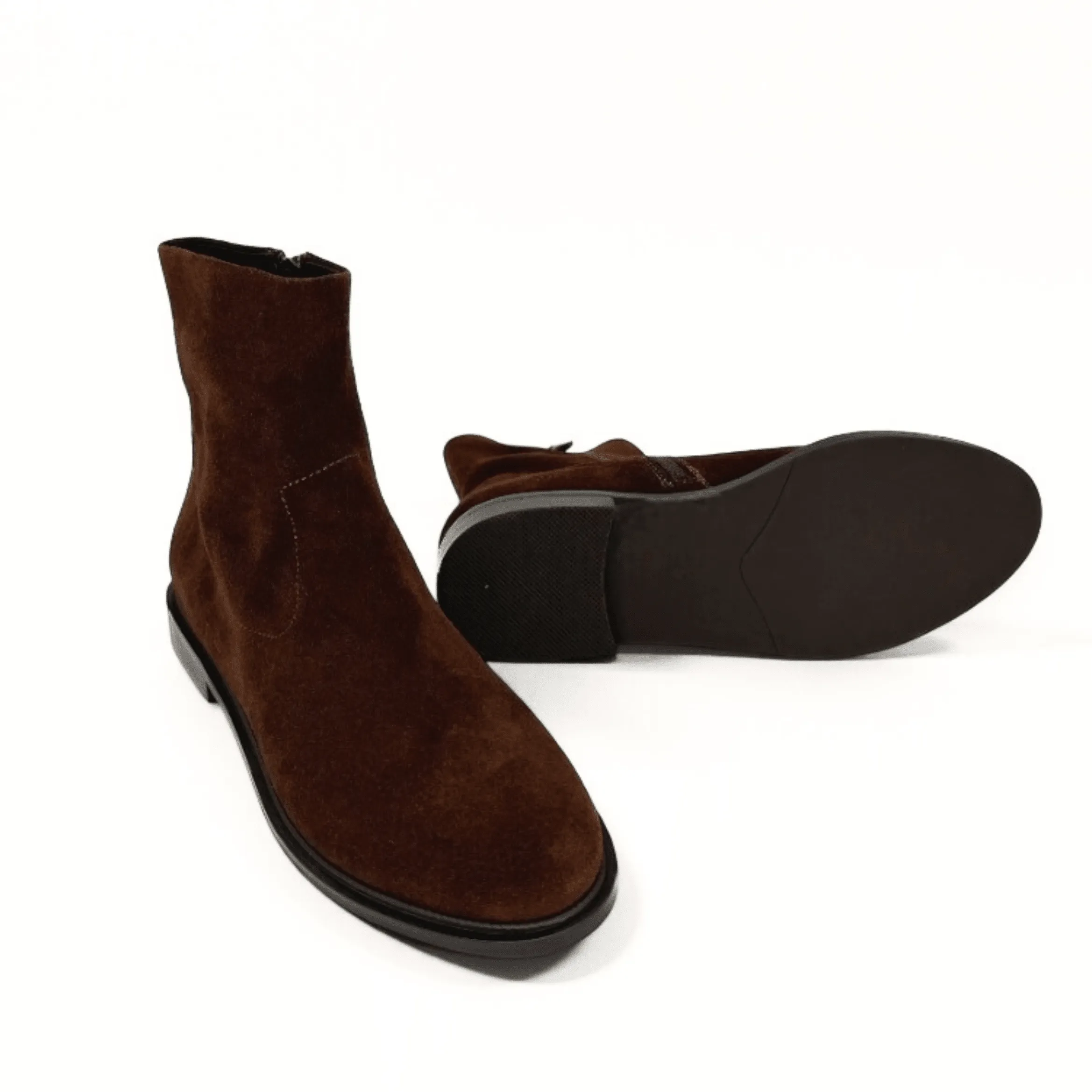 Flacco Flat Zip Up Brown Suede Holiday Bootie sold by Maelu product image thumbnail 4