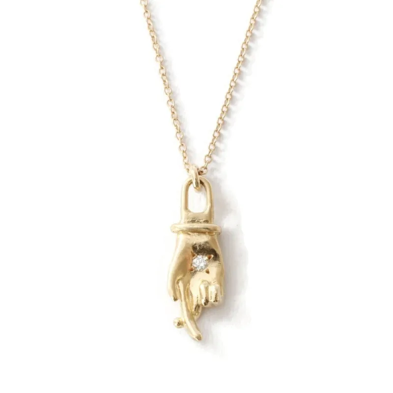 Cross My Finger Necklace with Diamond made by Maelu