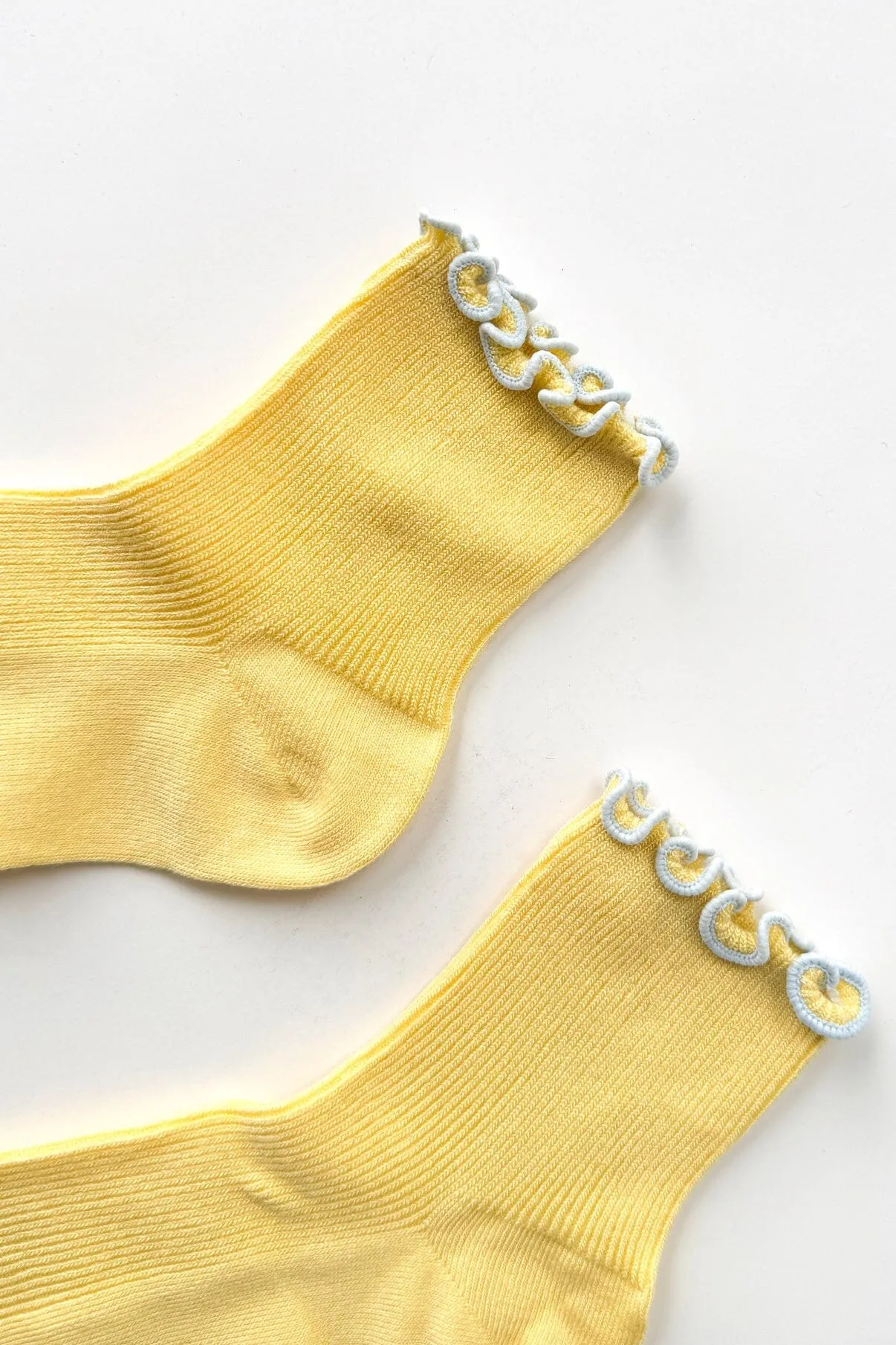 THE PETITE RUFFLED MODAL SOCKS - butter sold by Maelu product image thumbnail 3