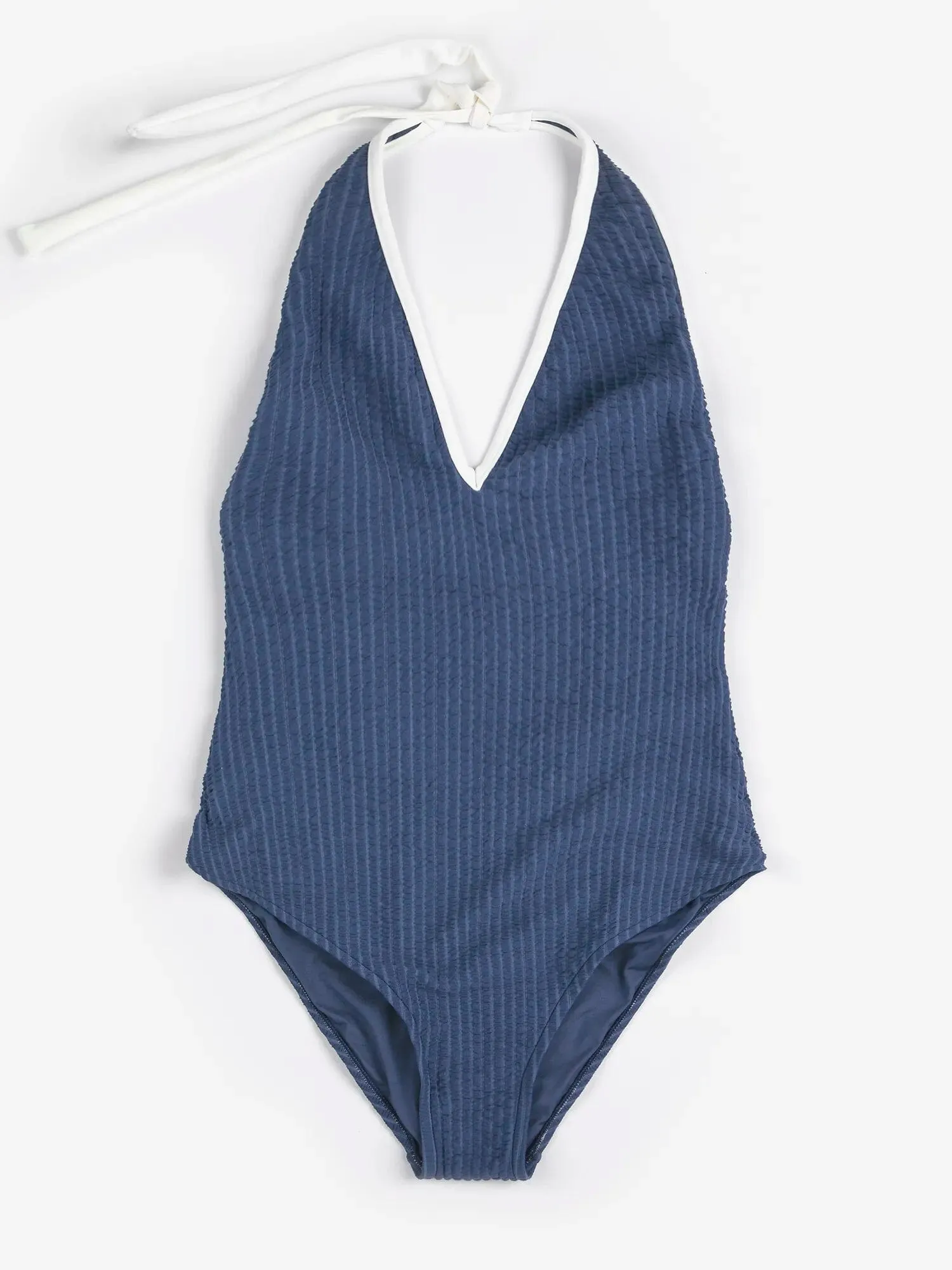 Cut-out Seersuker Swimsuit sold by Maelu
