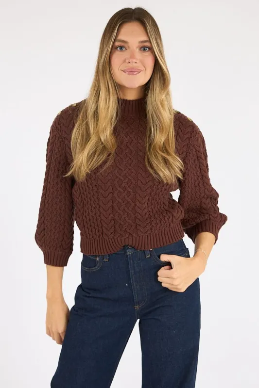 Paulette Sweater - Brown Stone made by Cleobella