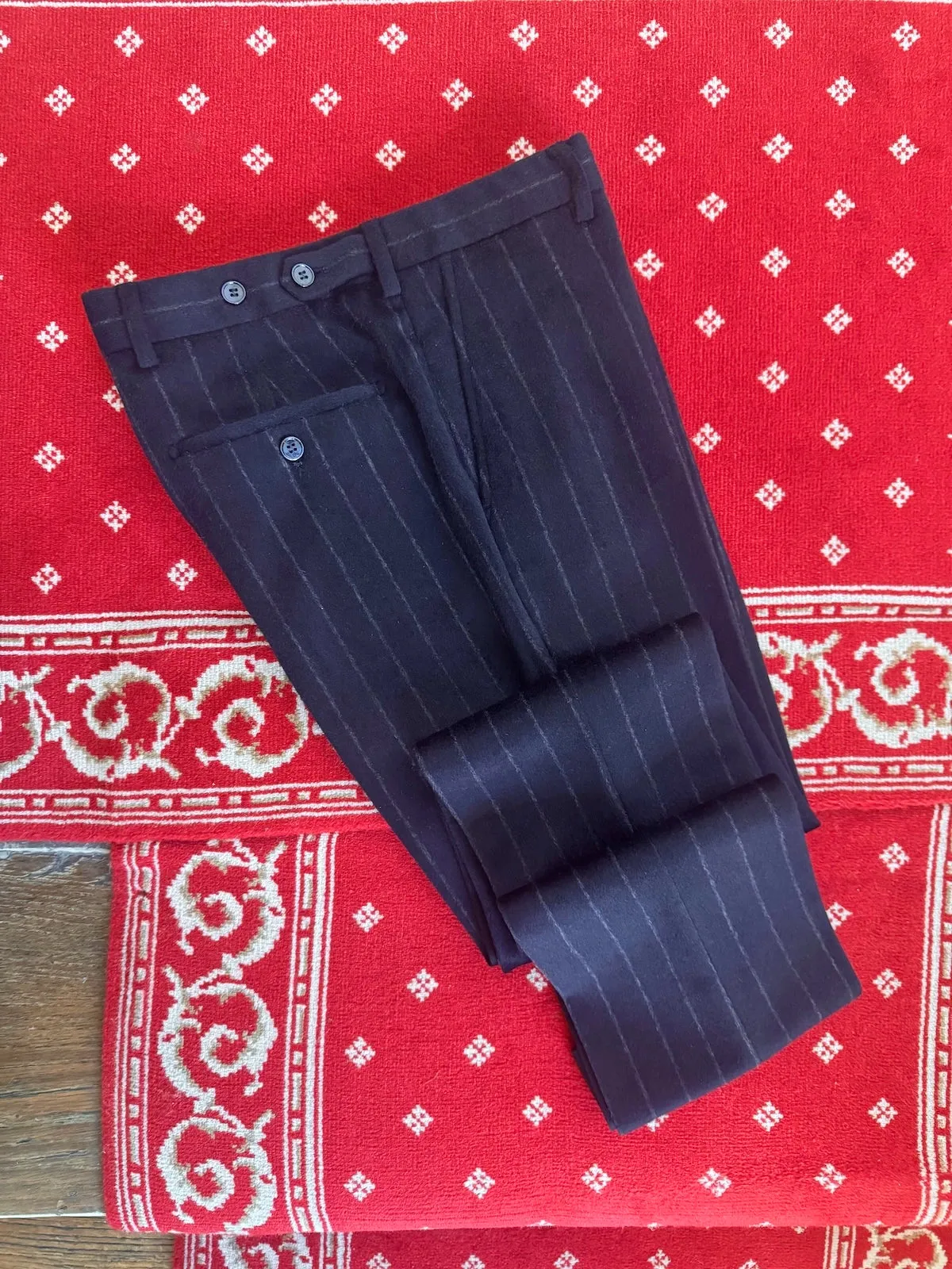 Costume Croisé Flanelle Rayures Marine sold by Zedby product image thumbnail 4