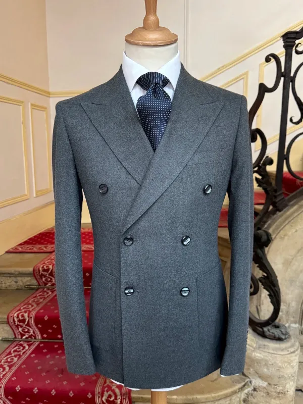 Costume Croisé Flanelle Gris made by Zedby