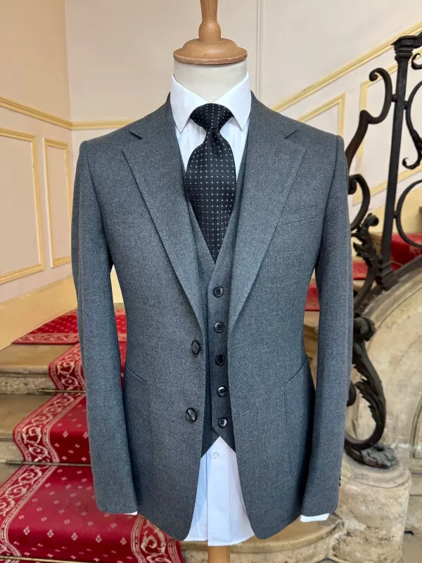 Costume Trois Pièces Flanelle Gris made by Zedby