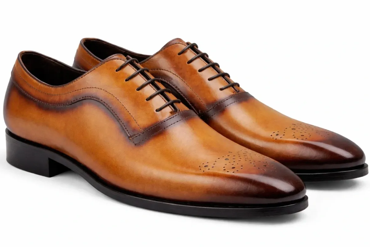 Chaussure Richelieu Cuir Gold  Bout Fleuri PARIS made by Zedby