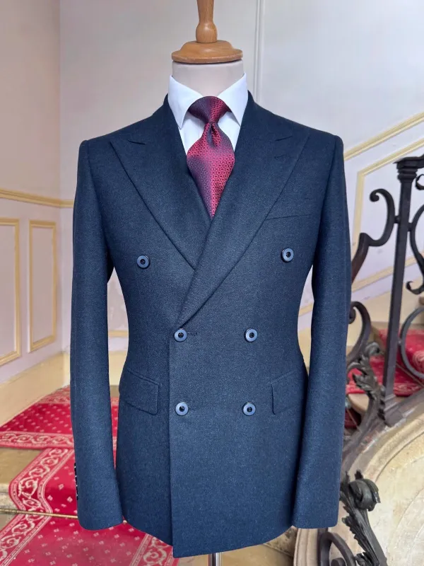 Costume Croisé Tweed Marine made by Zedby