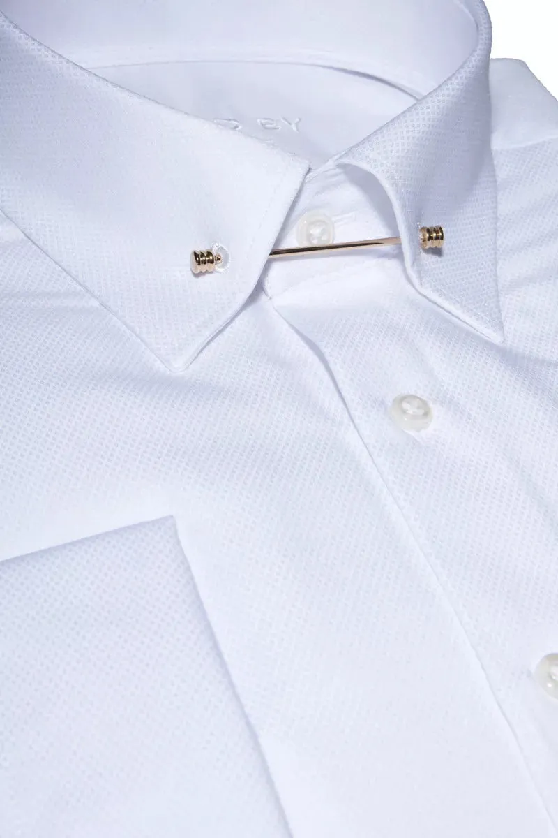 Chemise Blanche Col Pointe Barrette Dorée sold by Zedby product image thumbnail 2