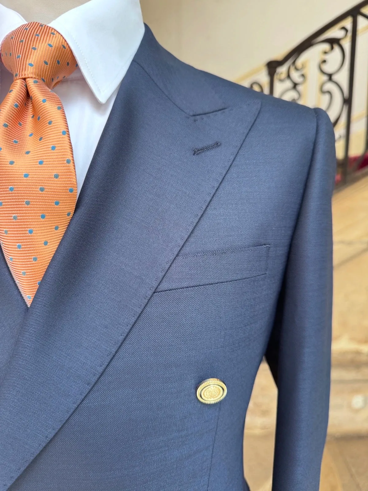 Veste Blazer Croisé Bleu Nuit Laine Froide sold by Zedby product image thumbnail 2