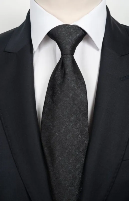 Cravate noir à motifs + pochette assortie made by Zedby