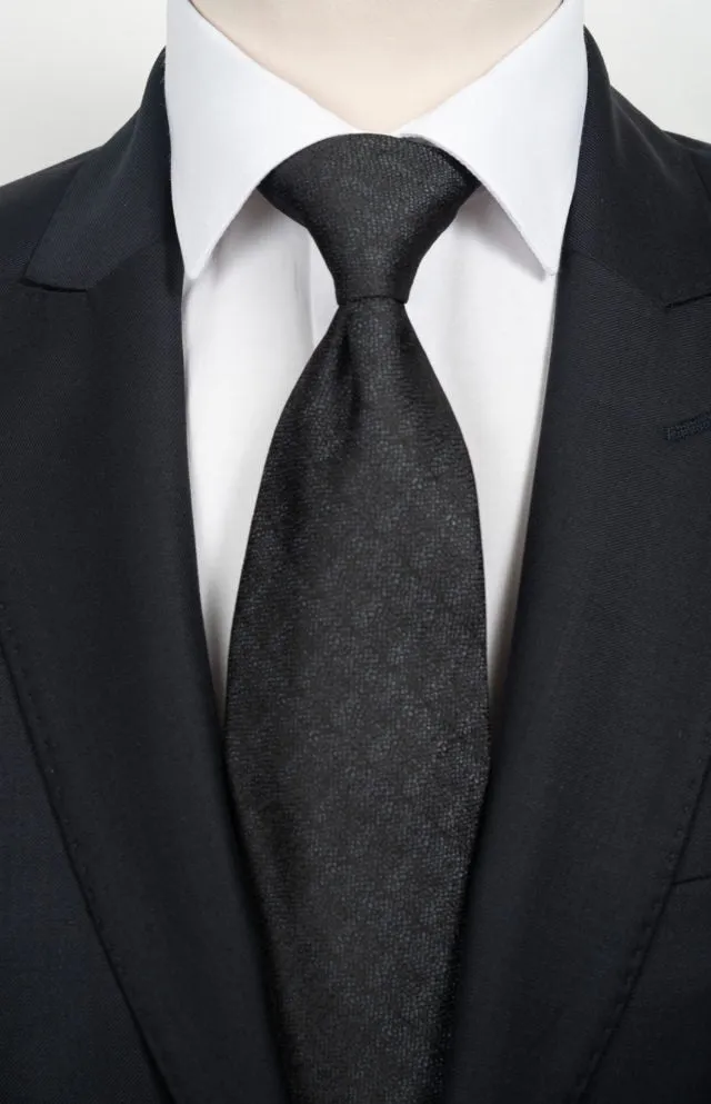 Cravate noir à motifs + pochette assortie sold by Zedby