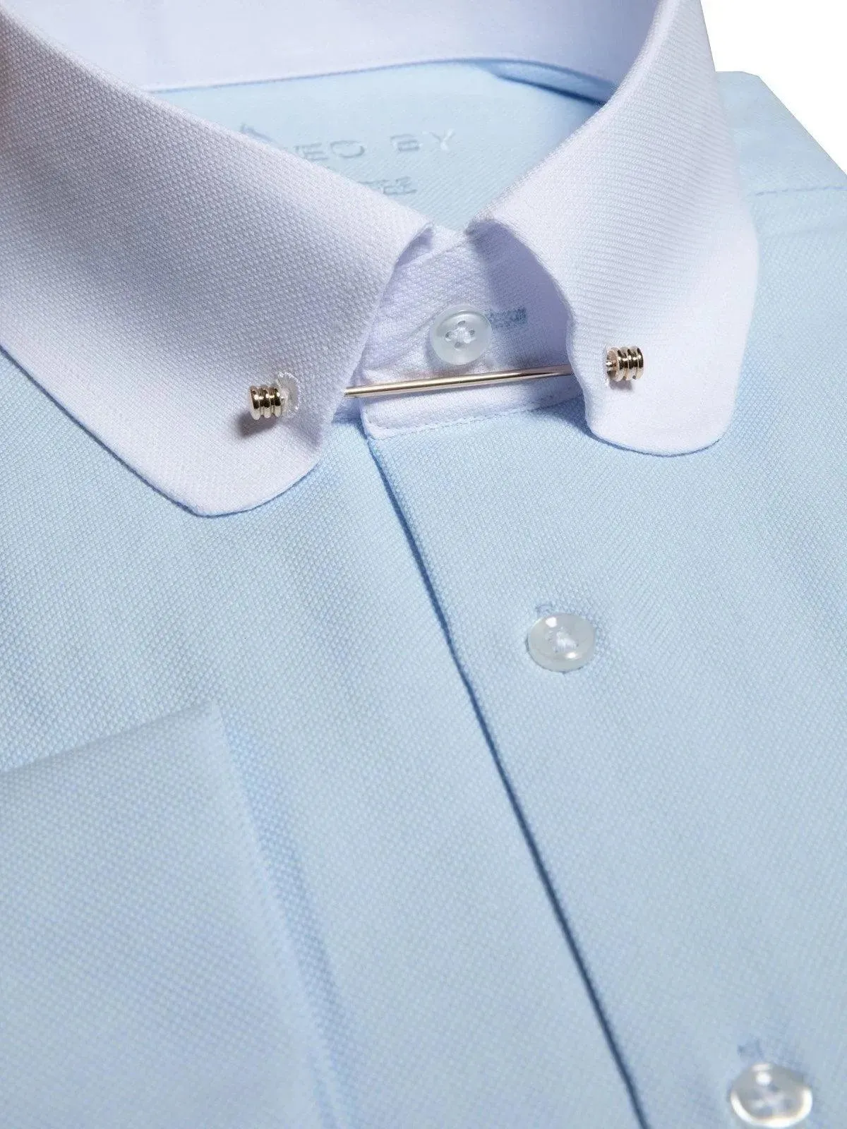 Chemise Col Barette Oxford Bleue Ciel sold by Zedby product image thumbnail 2