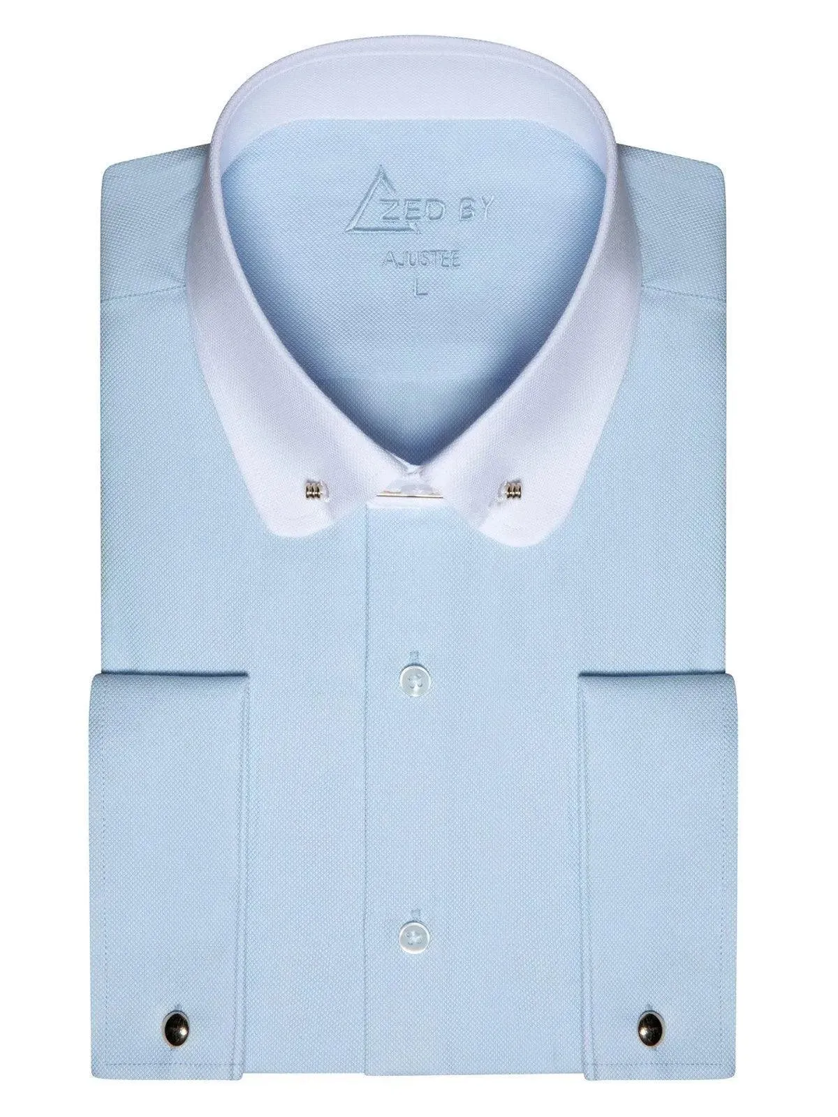 Chemise Col Barette Oxford Bleue Ciel sold by Zedby