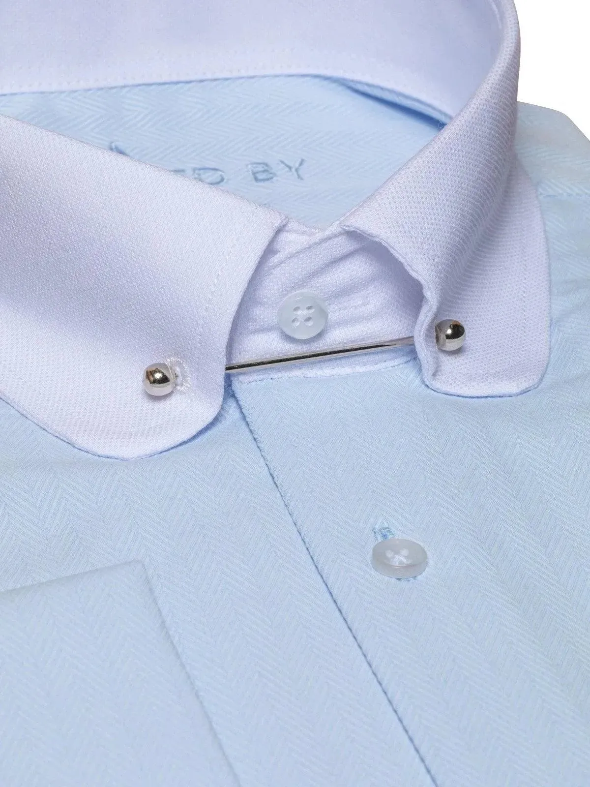 Chemise Col Barrette Chevron Bleue Ciel sold by Zedby product image thumbnail 2