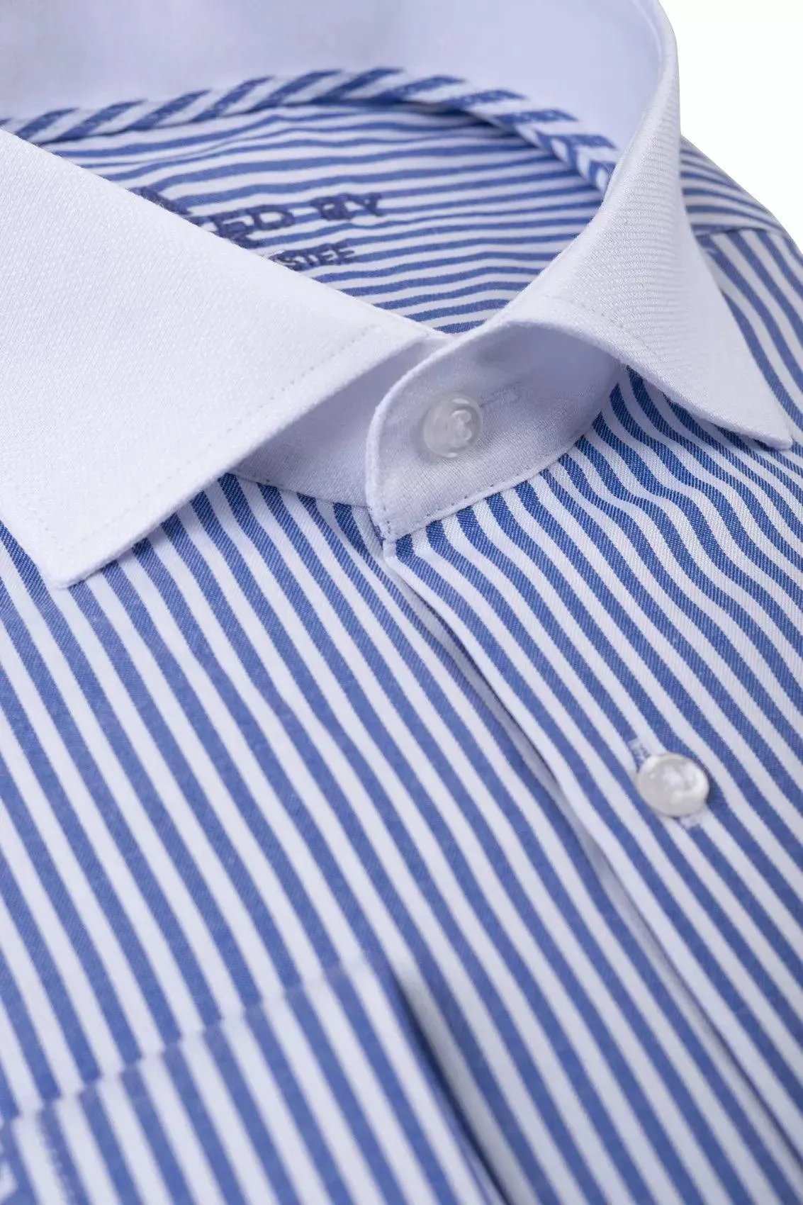 Chemise À Rayure Bleue Col Italien sold by Zedby product image thumbnail 2
