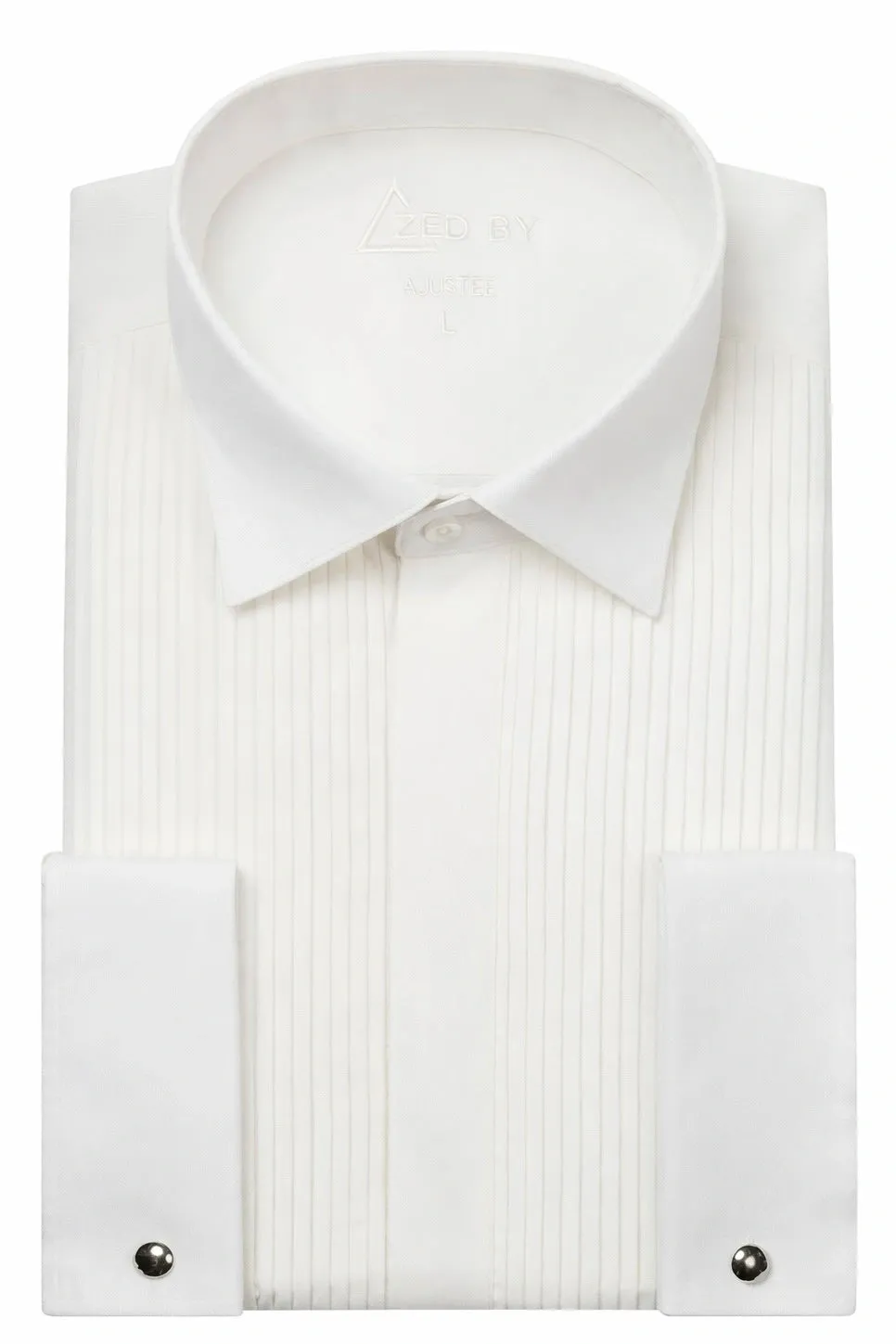 Chemise de cérémonie ivoire à col cassé avec plastron et boutons cachés sold by Zedby