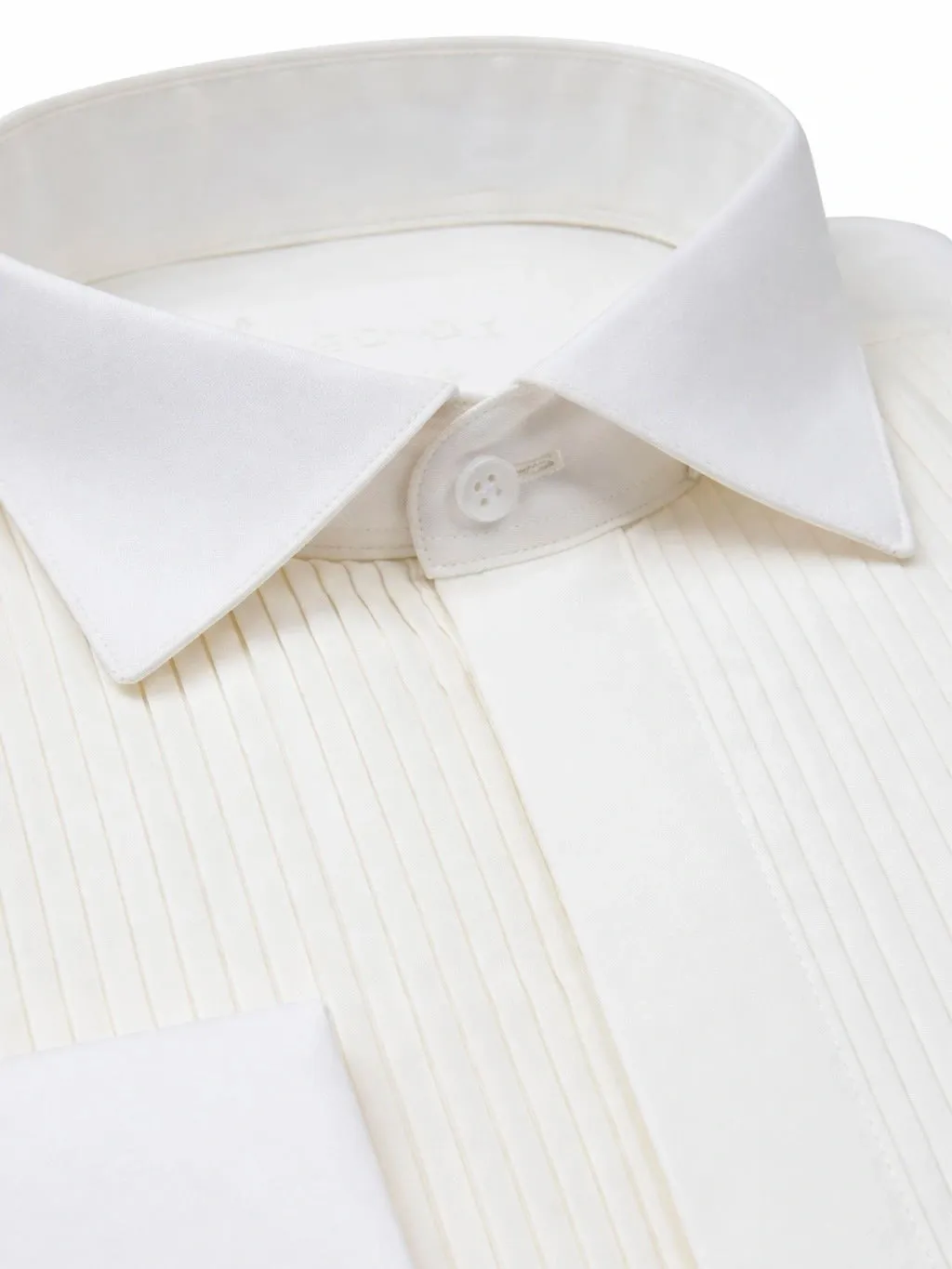 Chemise de cérémonie ivoire à col cassé avec plastron et boutons cachés sold by Zedby product image thumbnail 2