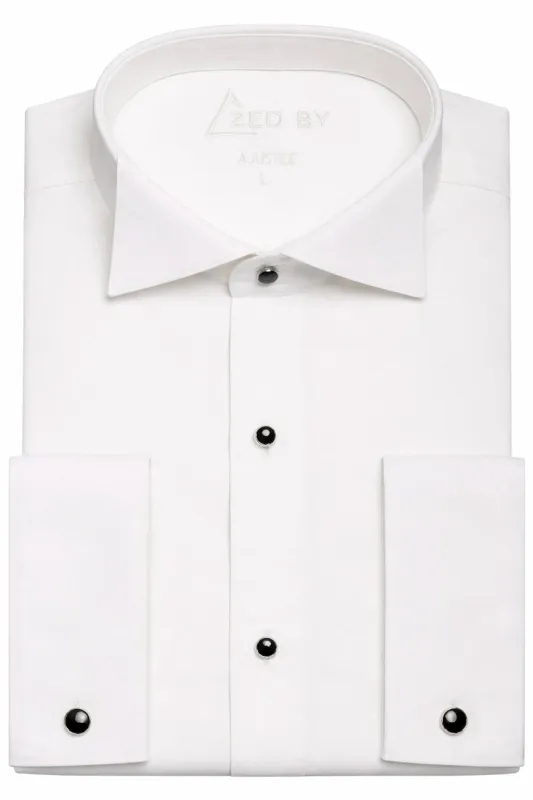 Chemise de Cérémonie Ivoire à Col Cassé Boutons Métalliques made by Zedby