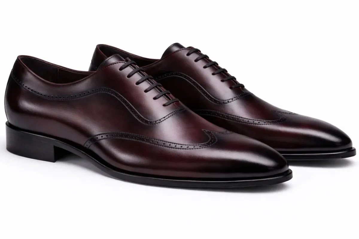 Chaussure Richelieu Cuir Bordeaux OXFORD made by Zedby