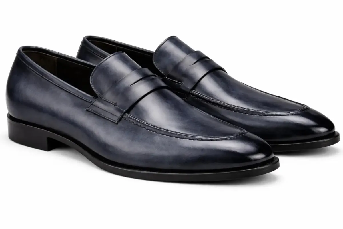 Chaussure Mocassin Cuir Gris LUPIN made by Zedby
