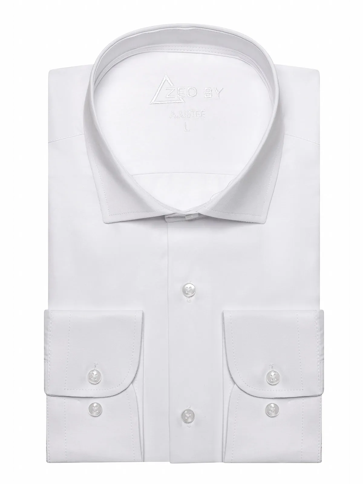 Chemise blanc Col Italien Poignet Simple sold by Zedby