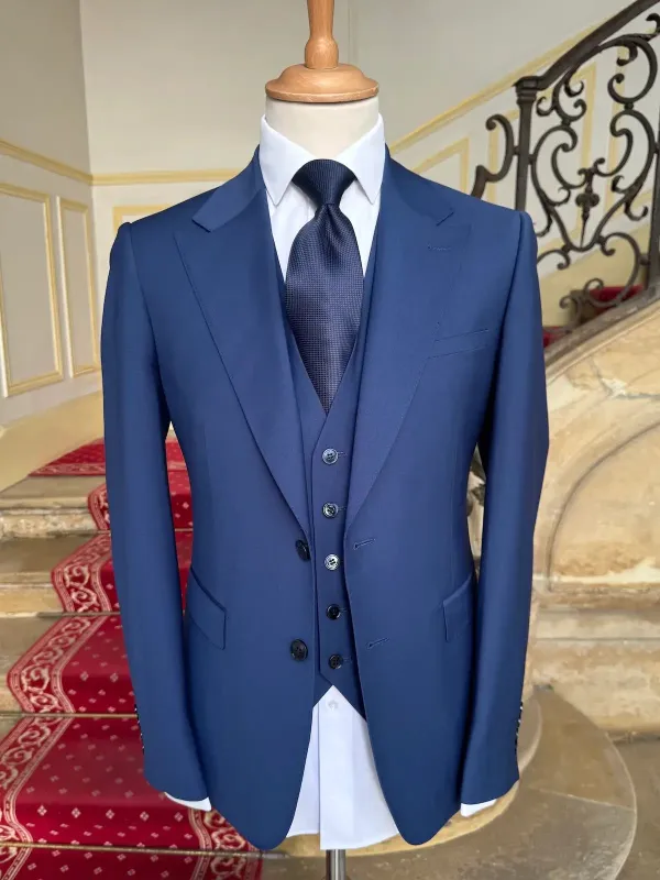 Costume Trois Pièces Bleu Roi En Laine Froide made by Zedby