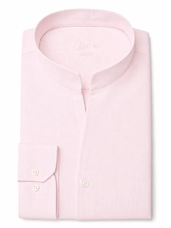 Chemise Col Indien Lin Rose made by Zedby