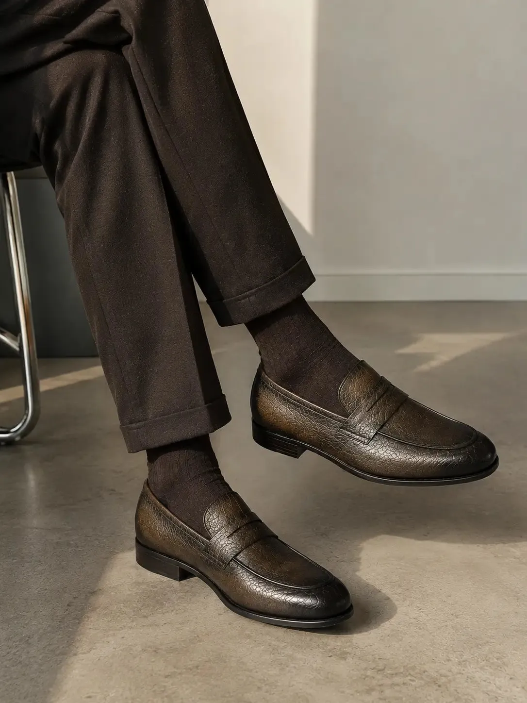 Chaussure Mocassin Cuir Bronze Granule MILAN sold by Zedby product image thumbnail 4