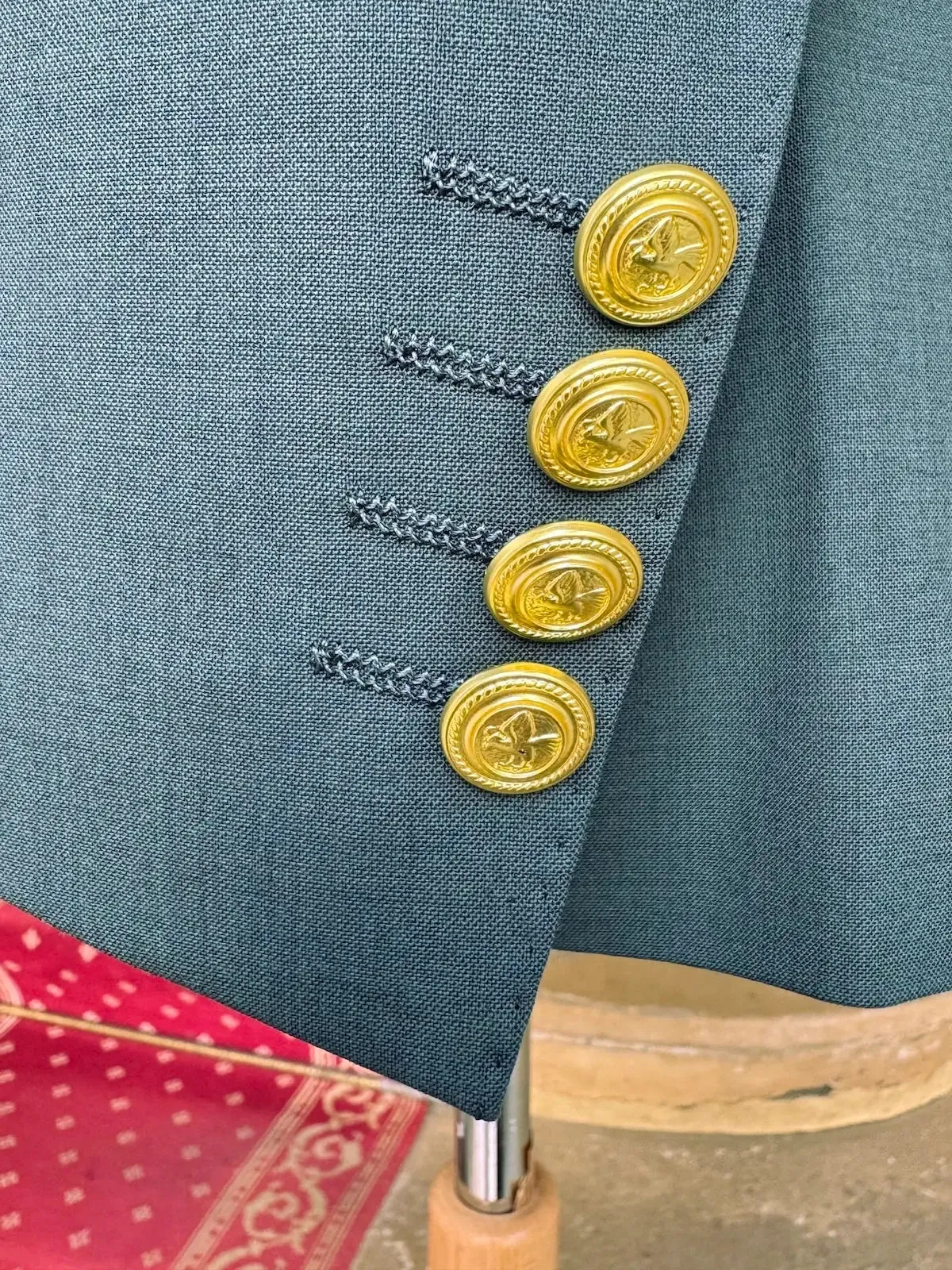 Veste Blazer Croisé Vert En Laine Froide sold by Zedby product image thumbnail 3