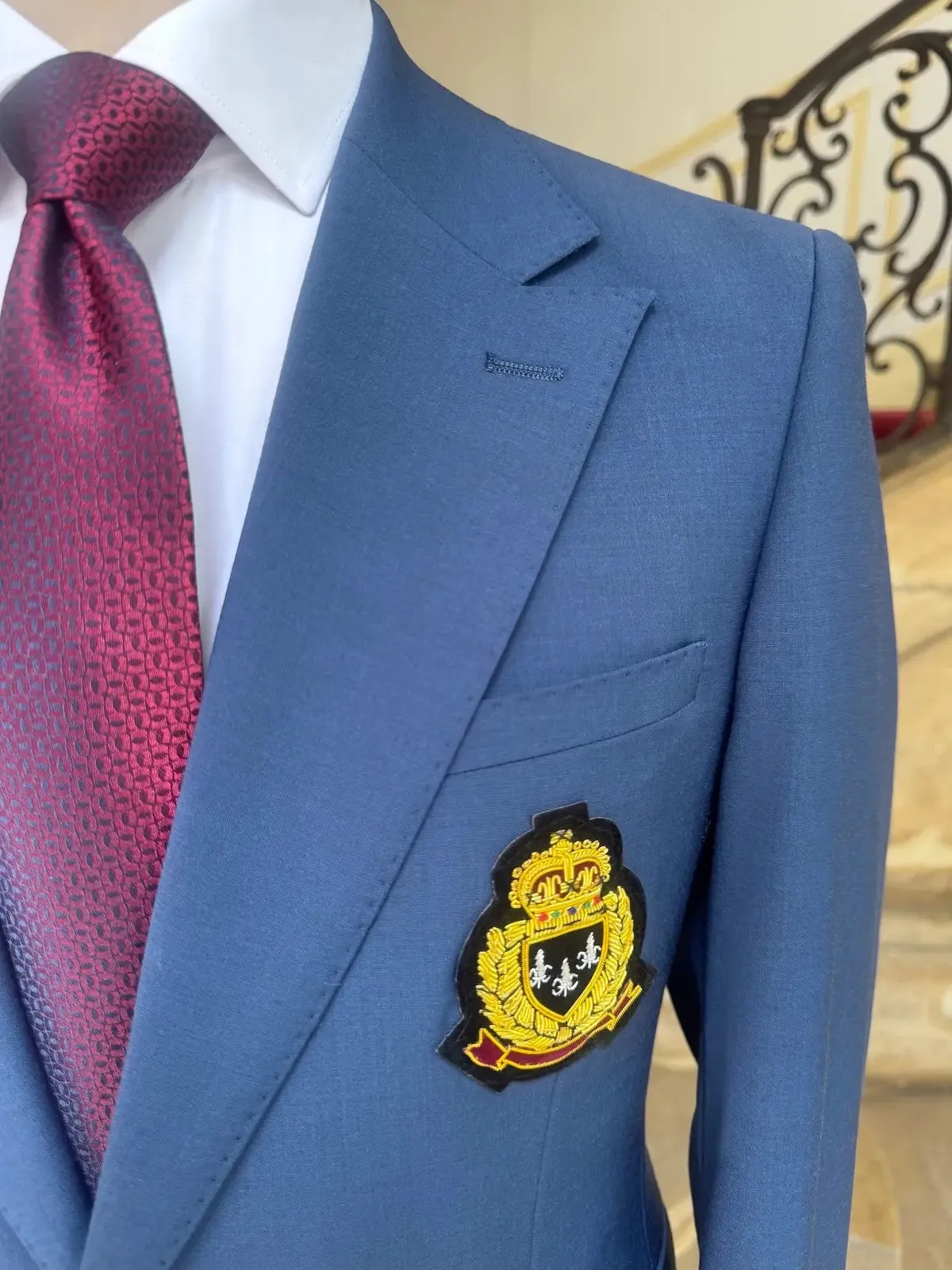 Veste Blazer Droit Bleu Écusson sold by Zedby product image thumbnail 2