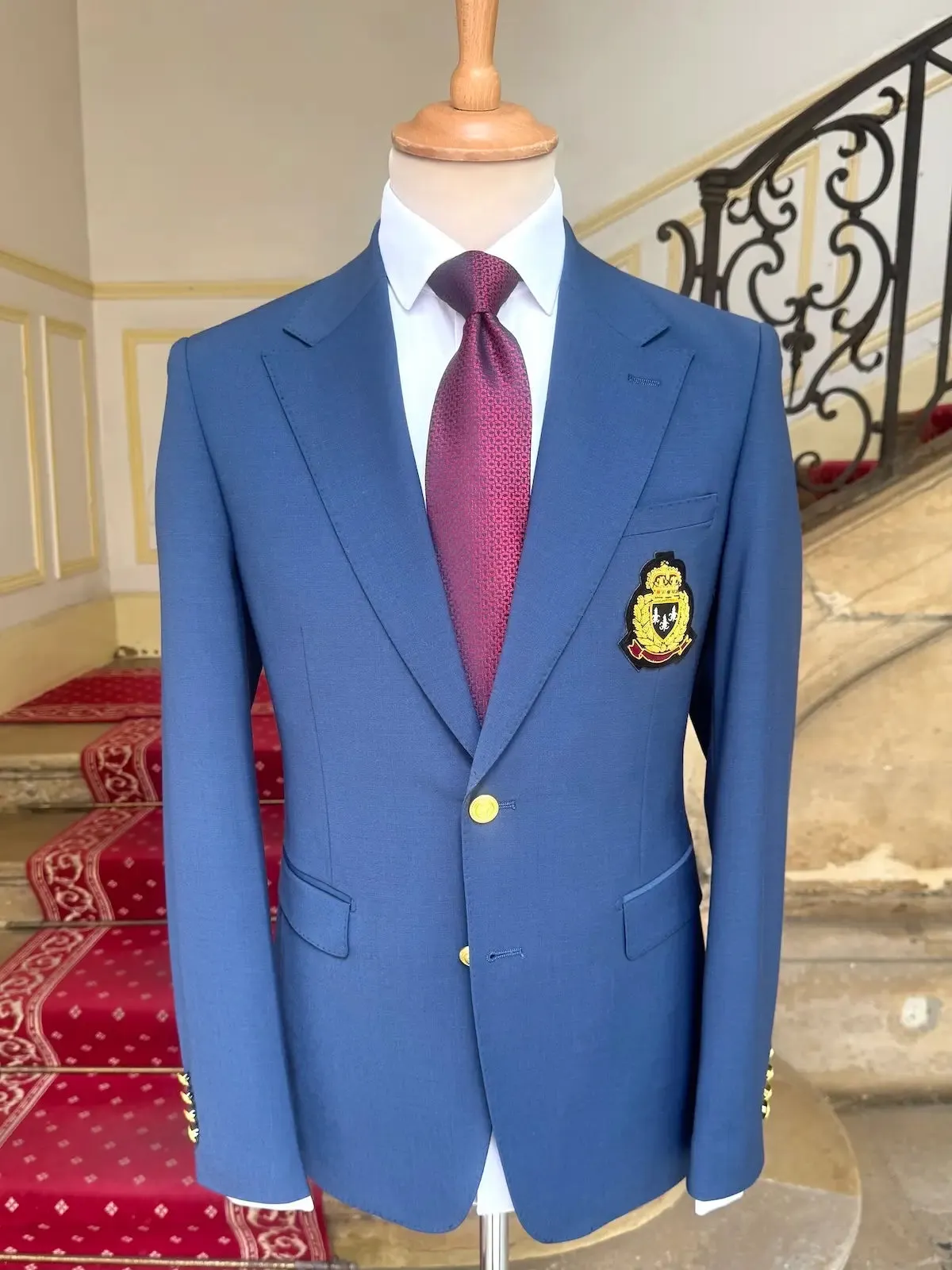 Veste Blazer Droit Bleu Écusson sold by Zedby