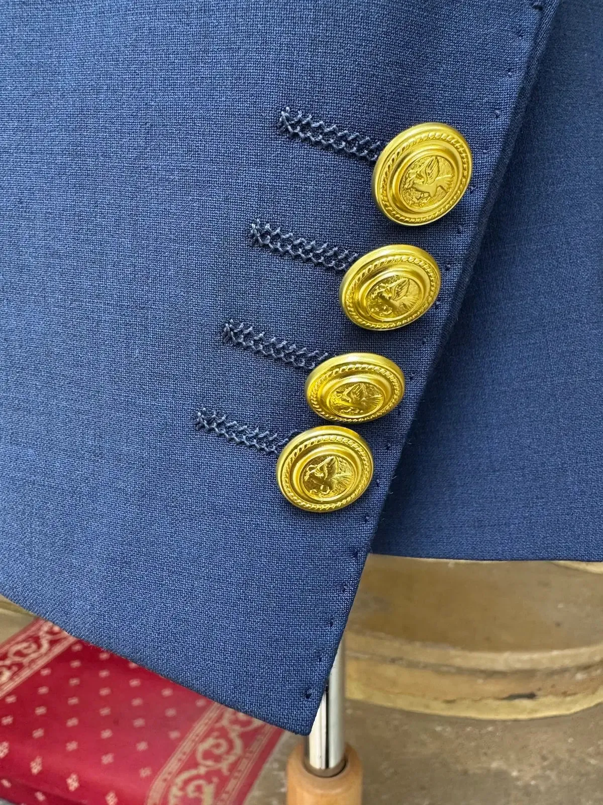 Veste Blazer Droit Bleu Écusson sold by Zedby product image thumbnail 3