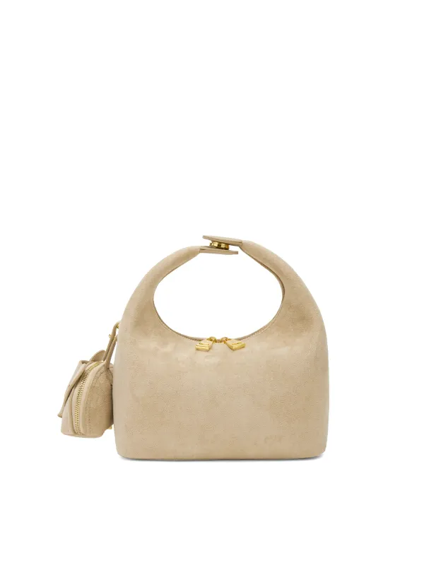 Vienna Top Handle  Crossbody Bag（2.0）-  Ivory Fake Suede made by Sinbono