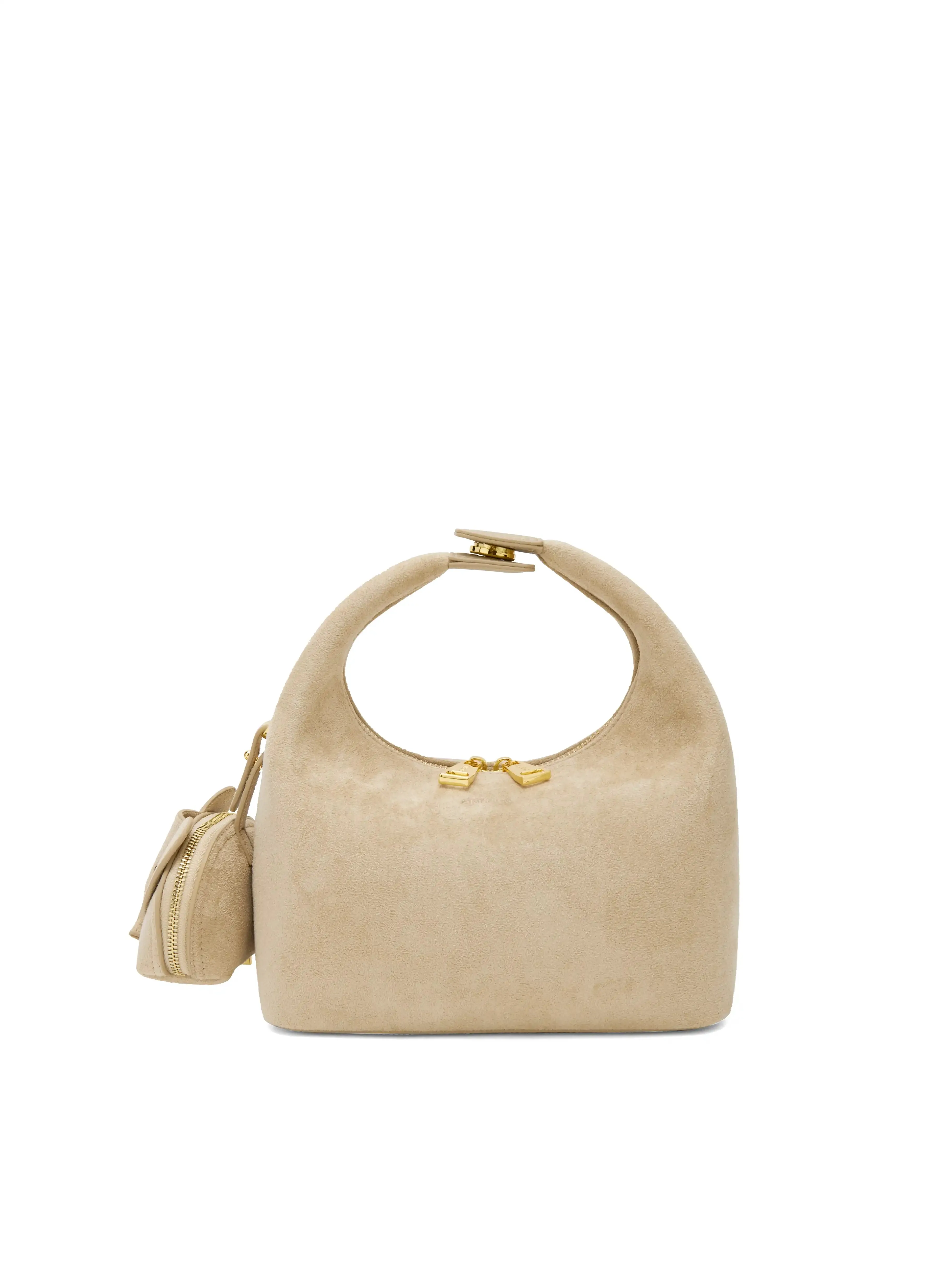 Vienna Top Handle Crossbody Bag(2.0)- Ivory Fake Suede sold by Sinbono