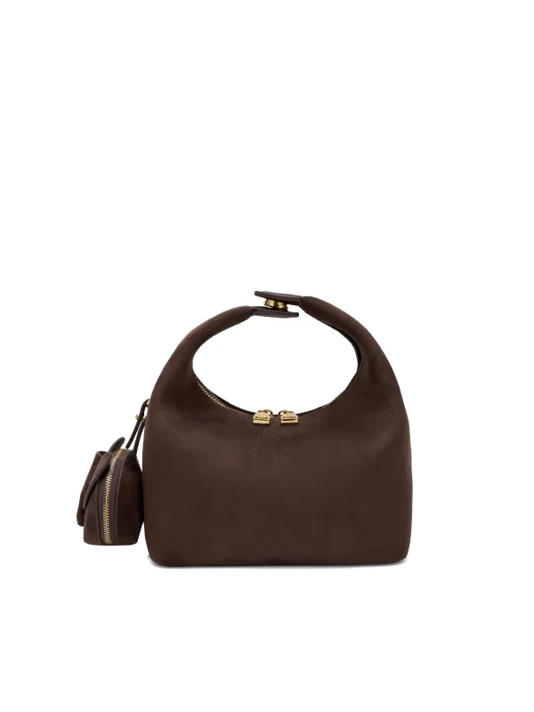 Vienna Top Handle Crossbody Bag(2.0)- Dark Brown Fake Suede made by Sinbono