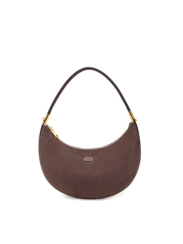 Zoey Shoulder Crossbody Bag -  Dark Brown Fake Suede made by Sinbono